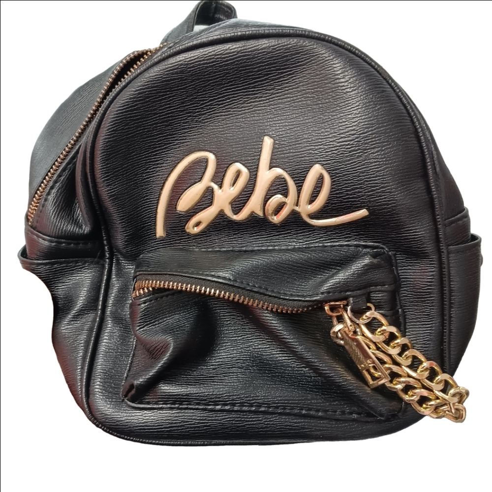 Bebe Women's Gianna Backpack Small Purse Bag Black